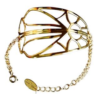 24K Gold Plated Dragonfly Wing Cuff - Sidonie Prudence Kanop Bracelet